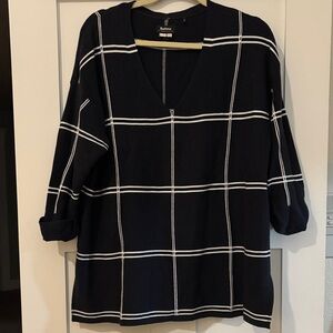 Barbour Black and White Check Women's cotton Sweater